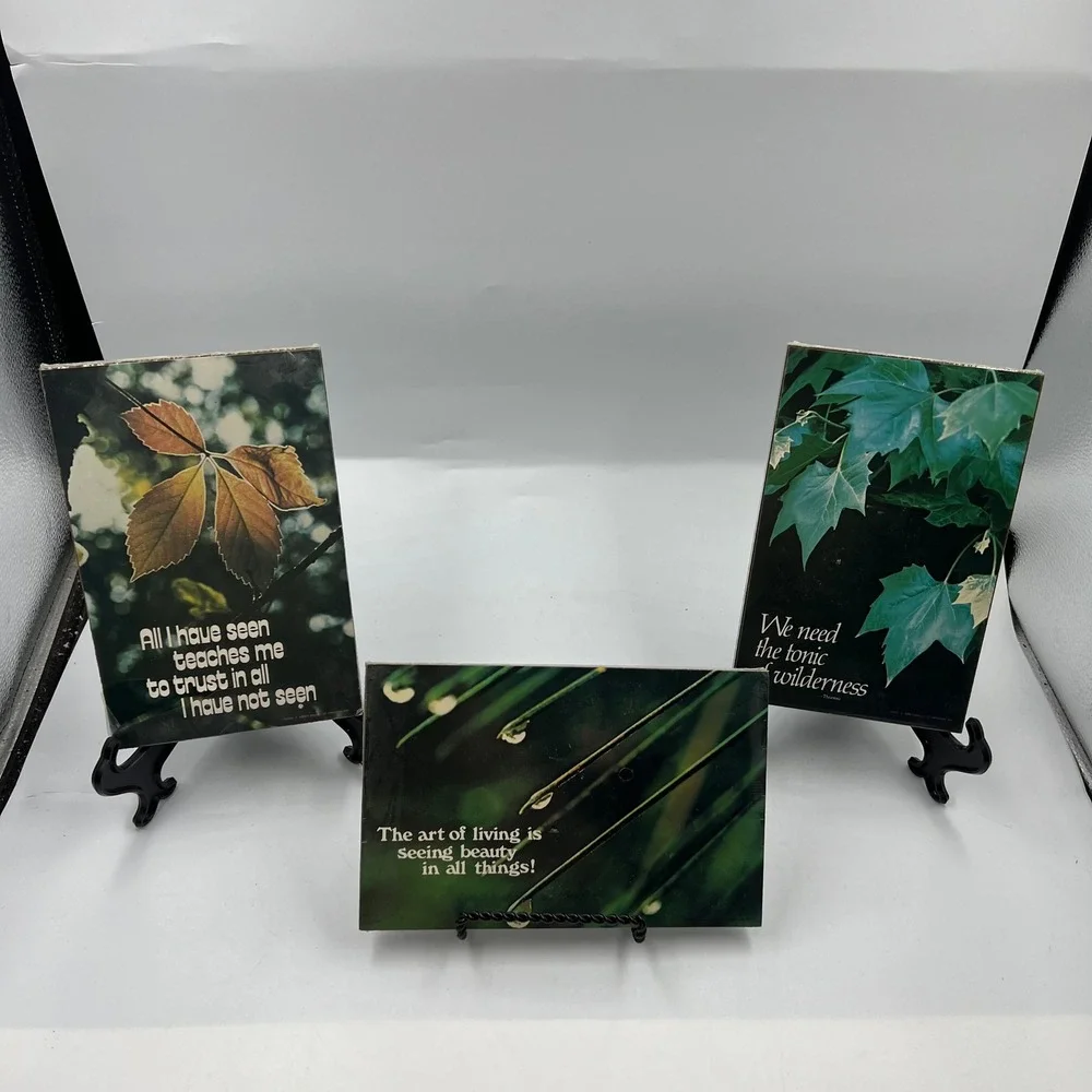 Vintage Abbey Press Nature Photography Wall Plaques Lot 3 Thoreau Inspirational